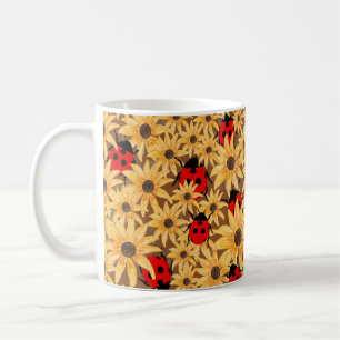 Black-Eyed Susan And Ladybugs Seamless Pattern Coffee Mug