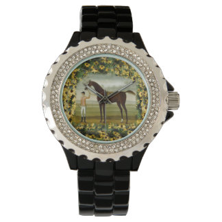 Black Eyed Susan and racehorse jockey watch