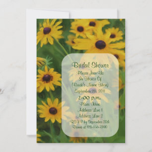 Black Eyed Susan Art Floral Bridal Shower Invite