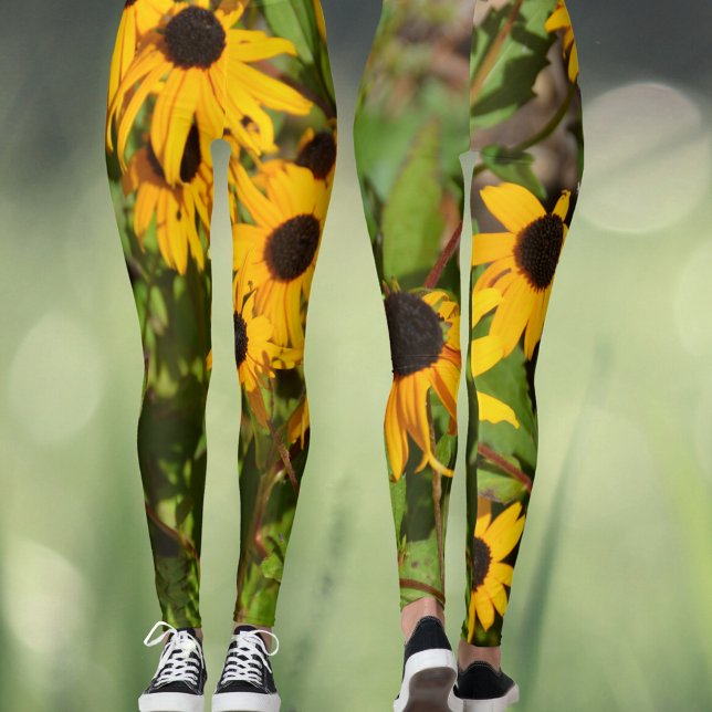 Black-Eyed Susan Bold Floral Botanical Leggings (Creator Uploaded)