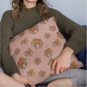 Black eyed susan daisy floral pattern cushion