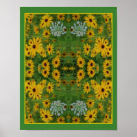 Black Eyed Susan Daisy Flower Painting Abstract