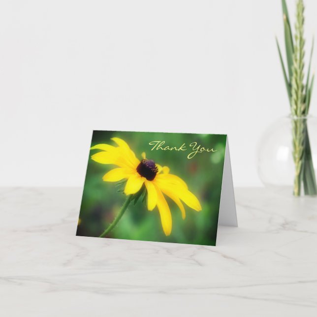 Black Eyed Susan Daisy Flower Thank You Card (Front)