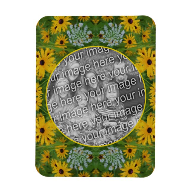 Black Eyed Susan Daisy Painting Add Your Photo Magnet (Vertical)