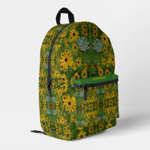 Black Eyed Susan Daisy Painting Personalised Printed Backpack