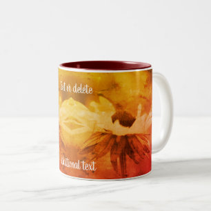 Black Eyed Susan Flower Art Personalised   Two-Tone Coffee Mug