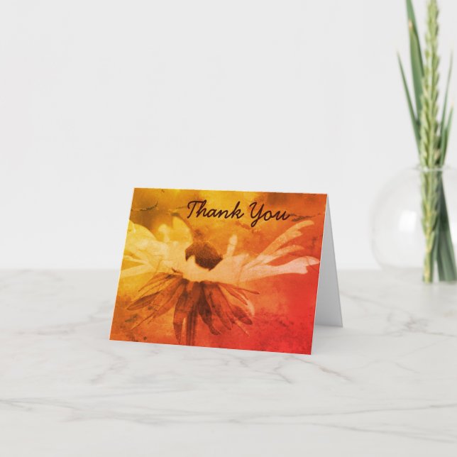 Black Eyed Susan Flower Art Thank You Card (Front)