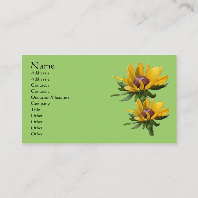Black Eyed Susan Flower Business Card (Front)