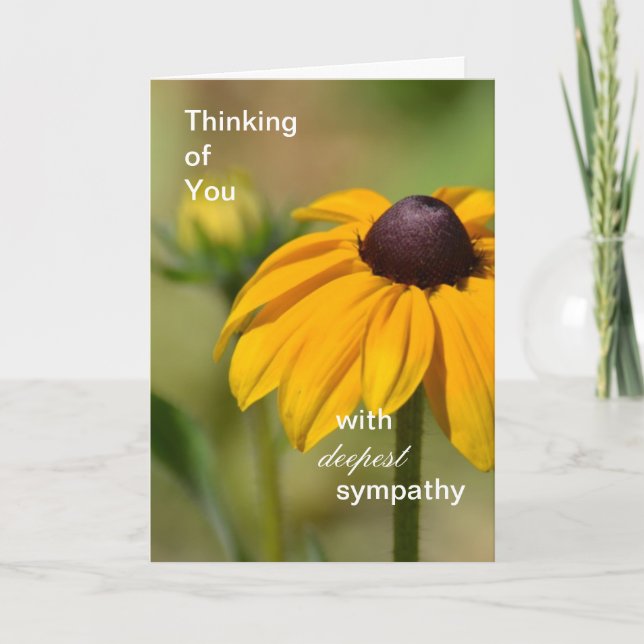 Black Eyed Susan Flower Deepest Sympathy Card (Front)