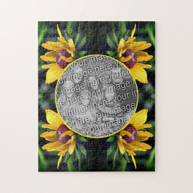 Black Eyed Susan Flower Frame Add Your Photo    Jigsaw Puzzle (Vertical)