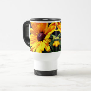 Black Eyed Susan Flower Personalised  Travel Mug