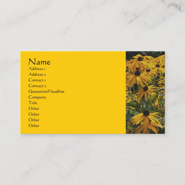 Black Eyed Susan Flower Photography Business Card (Front)