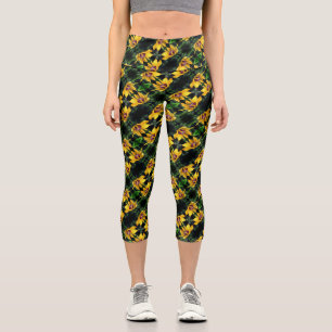 Black Eyed Susan Flower Unfolding Pattern       Capri Leggings