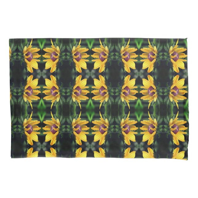 Black Eyed Susan Flower Unfolding Pattern Pillowcase (Front)