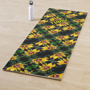 Black Eyed Susan Flower Unfolding Personalised  Yoga Mat