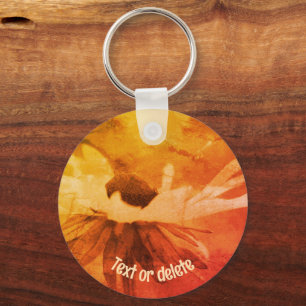 Black Eyed Susan Flower Vintage Personalised Key Ring