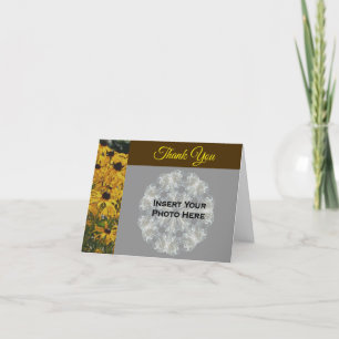 Black Eyed Susan Flower Wedding Photo Thank You Card