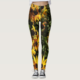 Black eyed susan flowers print cool Leggings