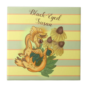 Black-Eyed Susan~lil dragon garden Ceramic Tile