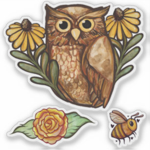 Black Eyed Susan Owl Flower Owls