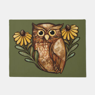 Black Eyed Susan Owl Flower Owls                   Doormat