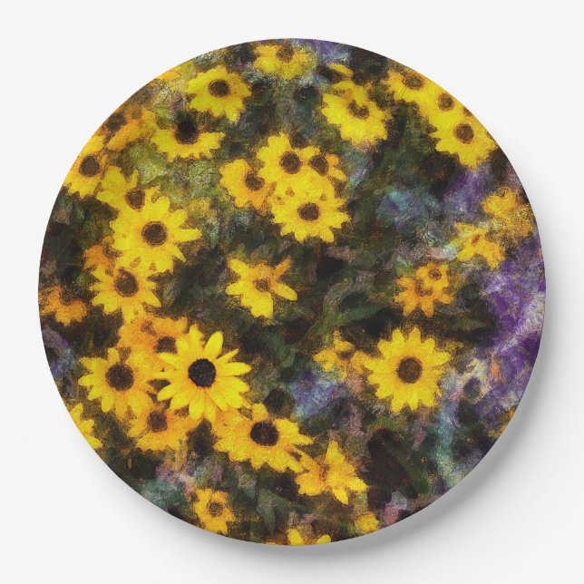 Black Eyed Susan Paper Plate (Front)