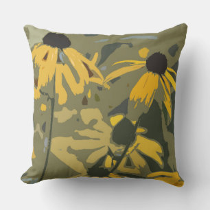 Black-Eyed Susan Rudbeckia Design OUTDOOR pillow
