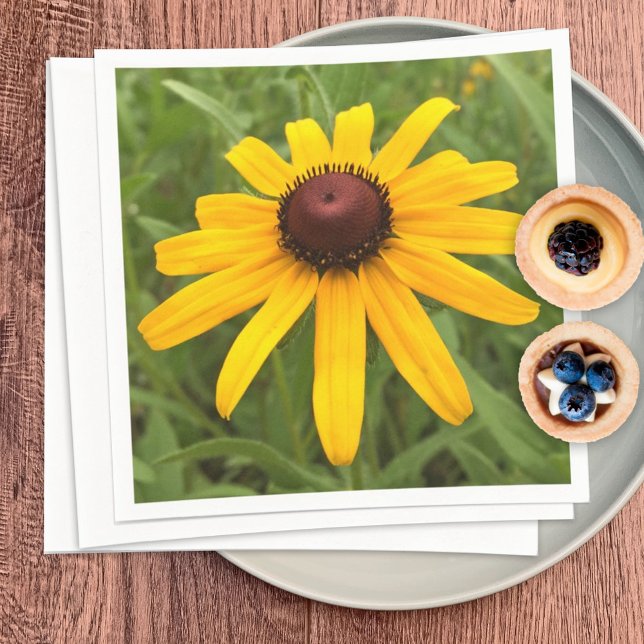 Black-Eyed Susan Rudbeckia Flower Photograph Party Napkin (Creator Uploaded)