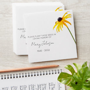 Black eyed susan Simple Memorial Seed Envelope
