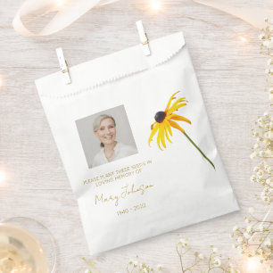 Black eyed susan Simple Photo Funeral Seed Favour Bag