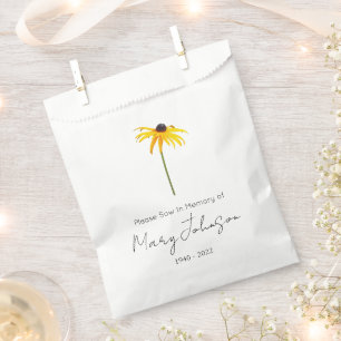 Black eyed susan Simple Seed packet Funeral Favour Bag