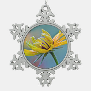 Black-eyed Susan Snowflake Pewter Christmas Ornament