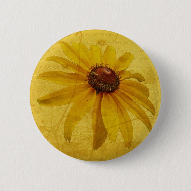 Black-Eyed Susan Wildflower 6 Cm Round Badge (Front)