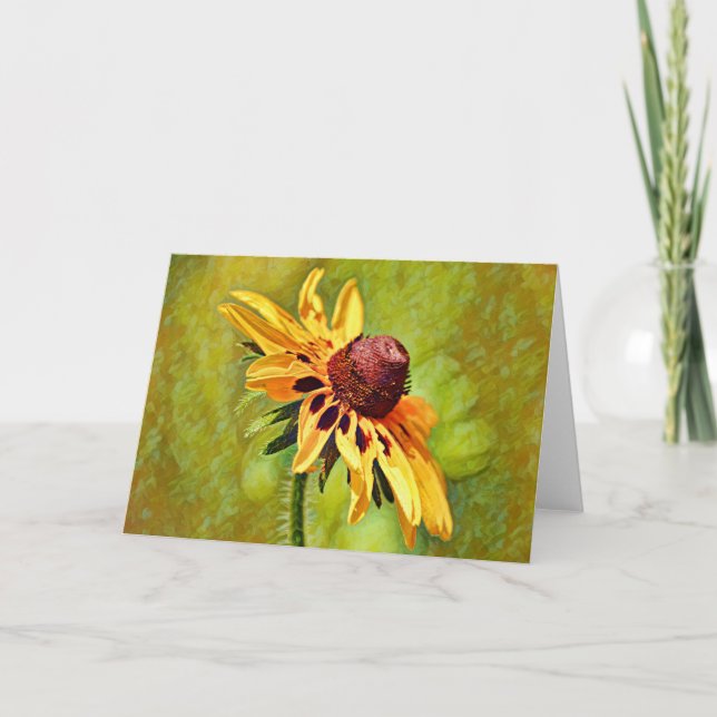 Black Eyed Susan Wildflower Art Note Card (Front)