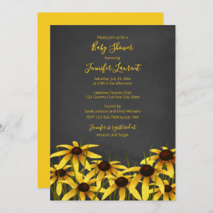 Black Eyed Susan wildflower baby shower Invitation