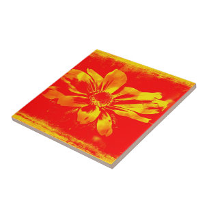 Black-Eyed Susan Wildflower - Digital Art Ceramic Tile