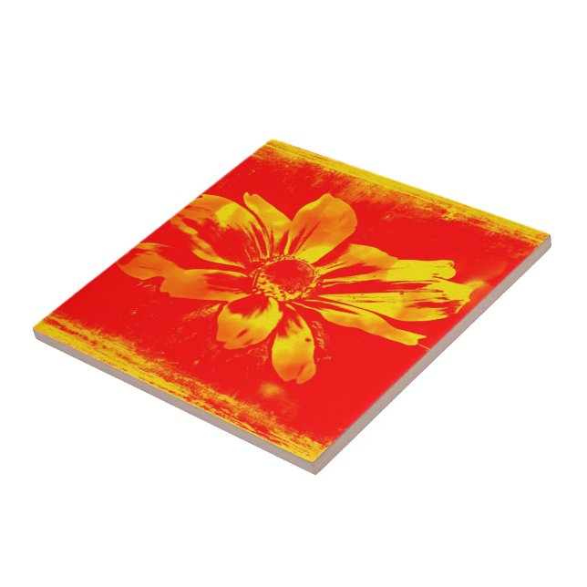 Black-Eyed Susan Wildflower - Digital Art Ceramic Tile (Side)