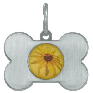 Black-Eyed Susan Wildflower Pet ID Tag
