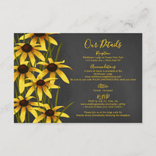 Black Eyed Susan wildflower wedding Enclosure Card