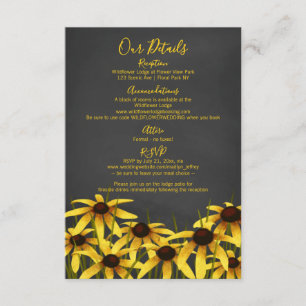 Black Eyed Susan wildflower wedding Enclosure Card
