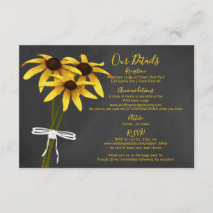 Black Eyed Susan wildflower wedding Enclosure Card
