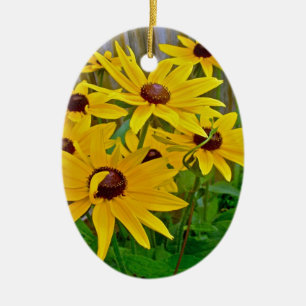 Black-Eyed Susan Wildflowers Ceramic Ornament
