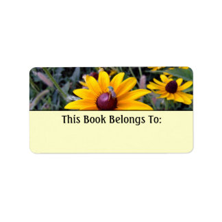 Black-Eyed Susan Yellow Bookplate Label