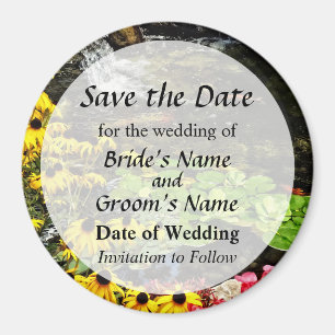 Black-Eyed Susans By Koi Pond Save the Date Magnet