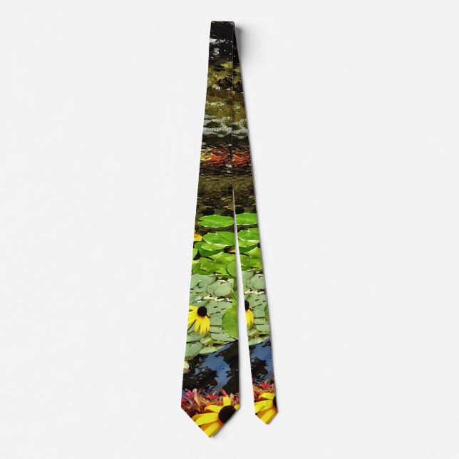 Black-Eyed Susans By Koi Pond Tie (Front)