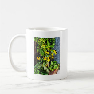 Black Eyed Susans By Stone Wall Coffee Mug