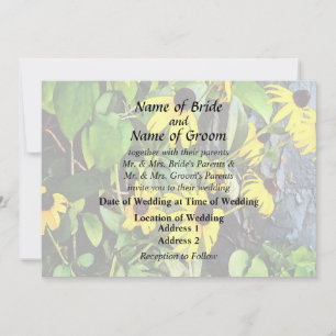 Black Eyed Susans By Stone Wall Invitation