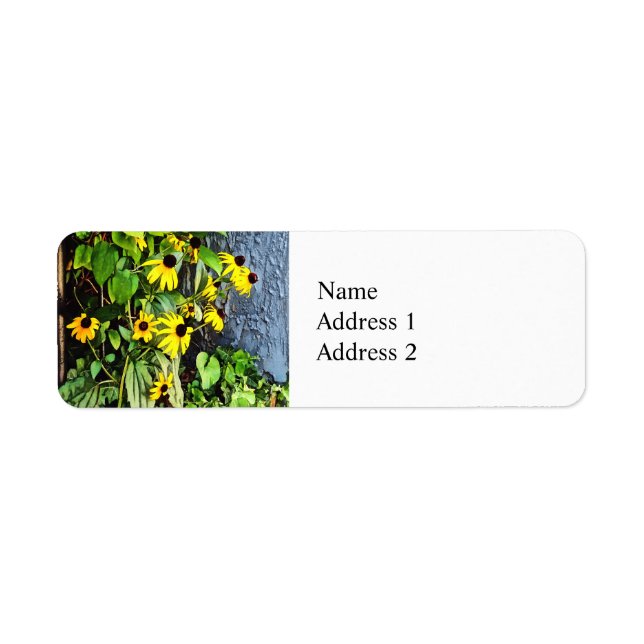Black Eyed Susans By Stone Wall Return Address Label (Front)
