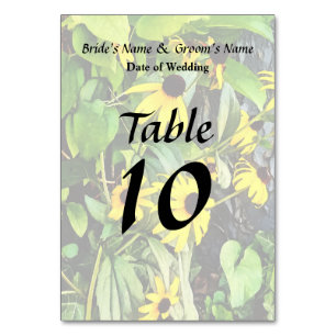 Black Eyed Susans By Stone Wall Table Number
