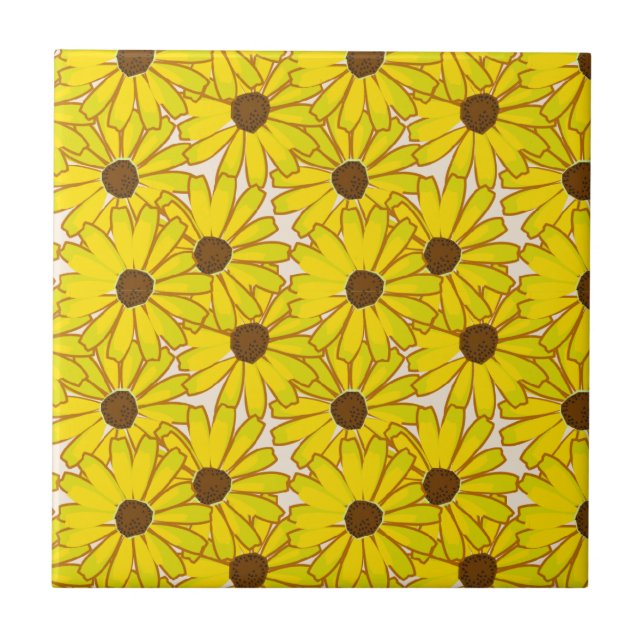 Black Eyed Susan's Ceramic Tile (Front)